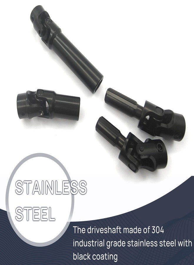 HOPLEX Stainless Steel Drive Shaft with Black Coating Front Rear Center Driveshafts for 1/18th TRX4M Defender Bronco RC Crawler Car Upgrades 2PCS(Black) - Image 4